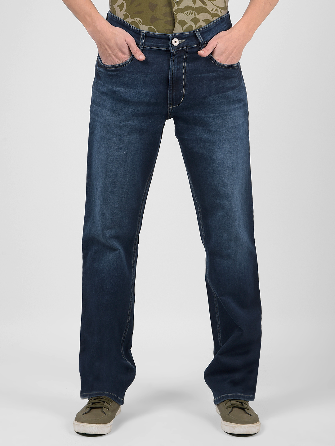 Numero Uno Men Solid Dark Blue Jeans